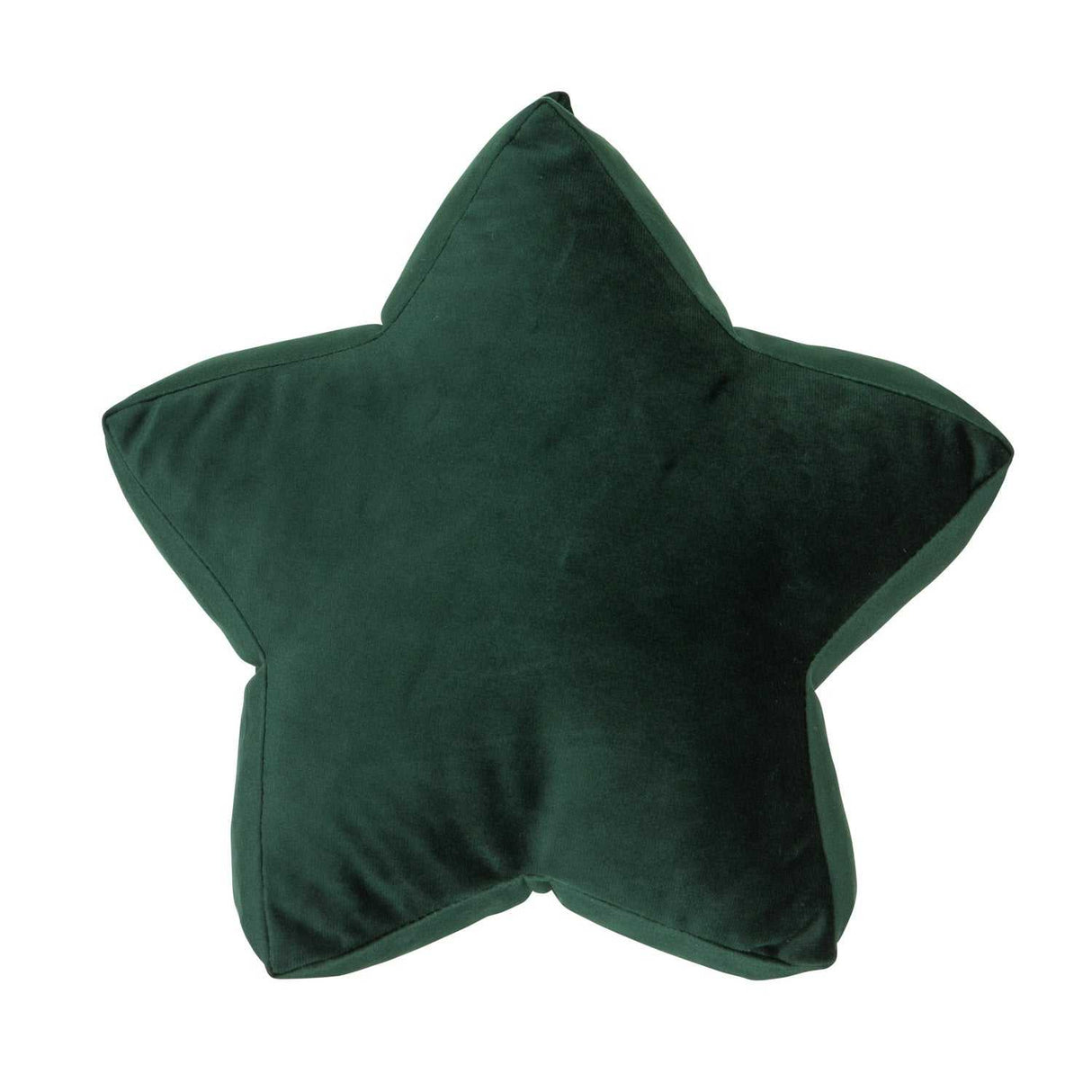 Kleines grünes Velourkissen Stern aus Samt von Betty’s Home, 30 cm breit, weiches Kuschelkissen und dekoratives Accessoire