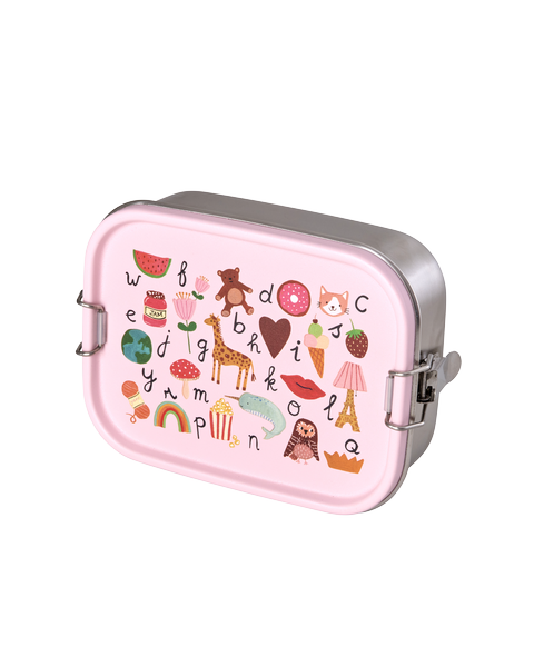 Lunchbox/ ABC Print pink 800 ml
