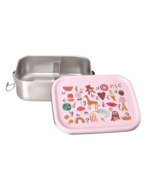 Lunchbox/ ABC Print pink 800 ml