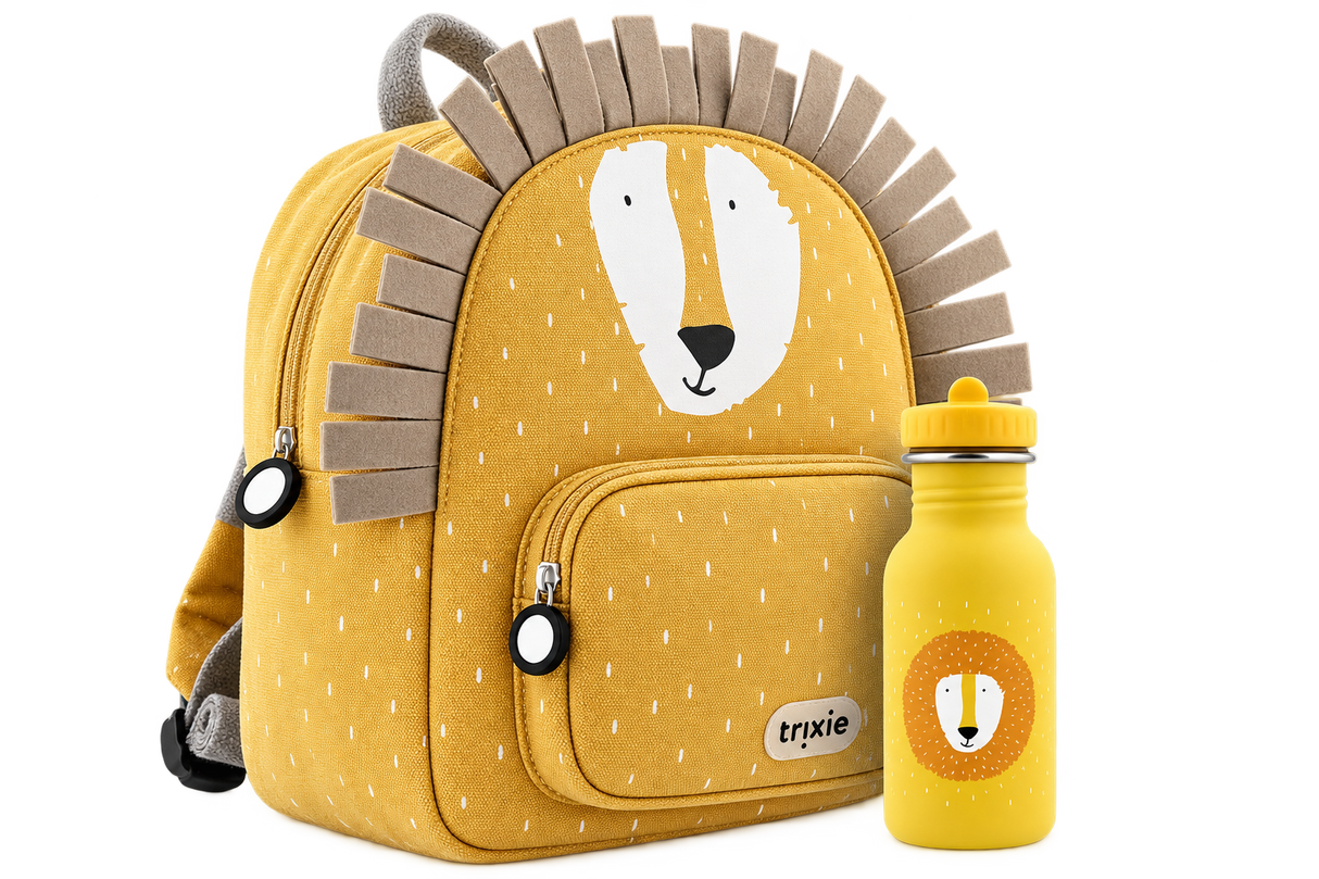 Schulset - Rucksack klein & Trinkflasche 350ml - Mr. Lion