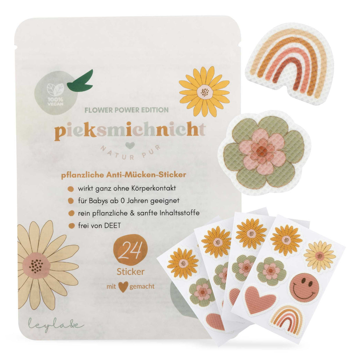 Anti Mücken Aufkleber - Flower Power Edition