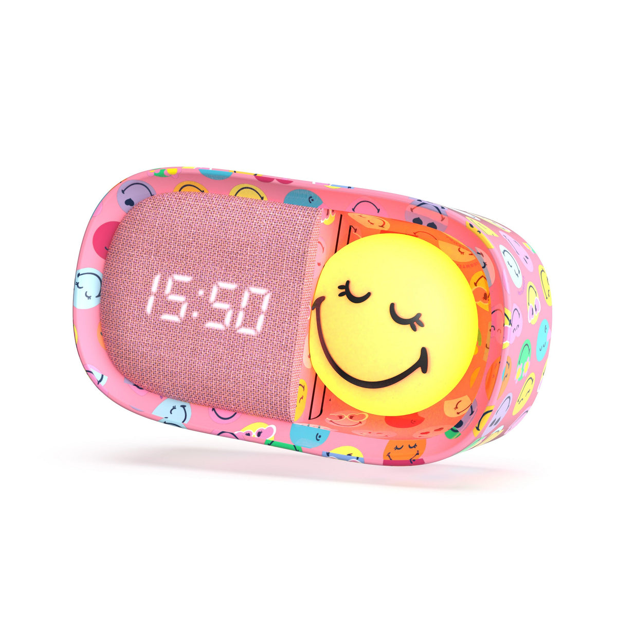 Dreamy Clock Smiley - Wecker und Nachtlicht Rosa