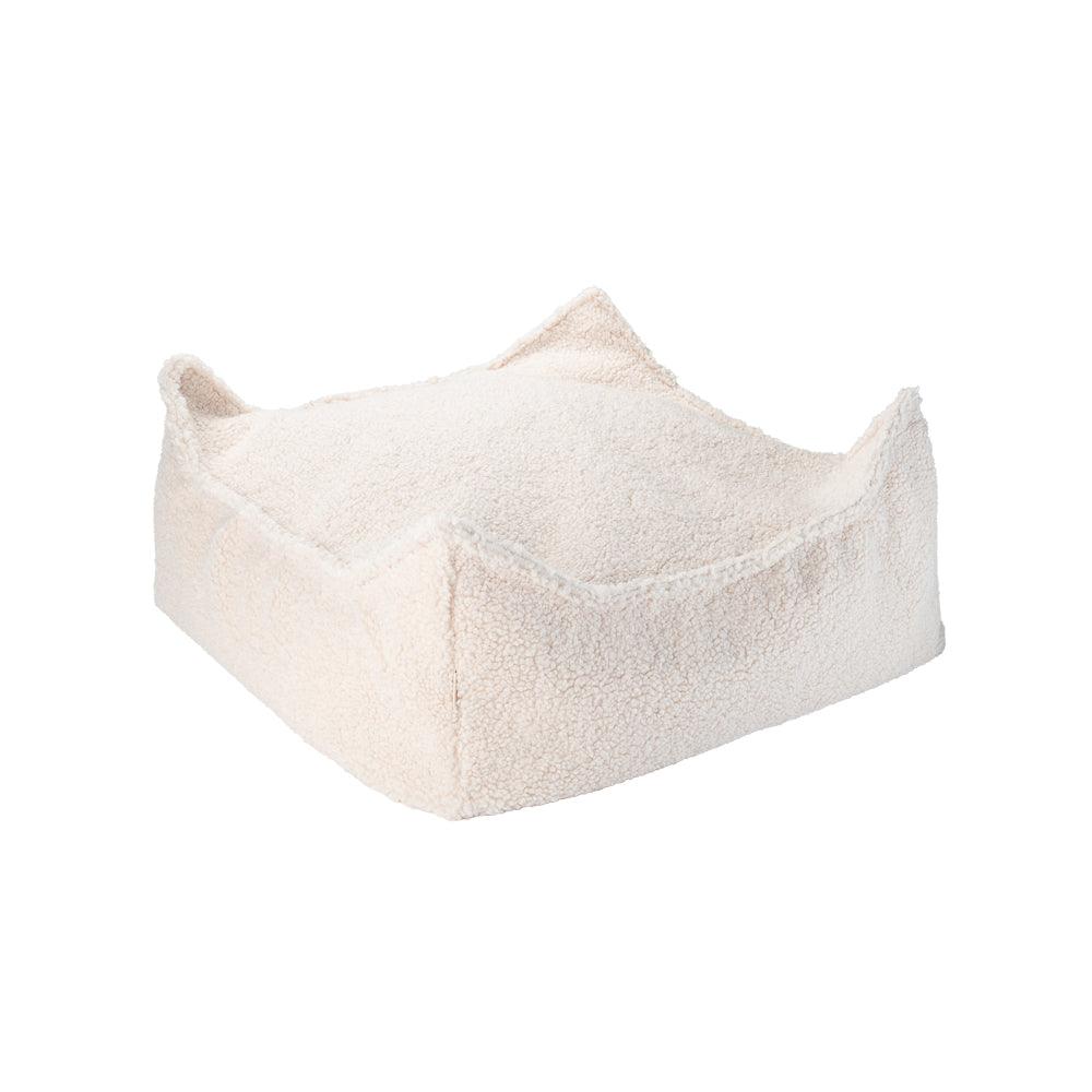 Square Ottoman/ Cream White