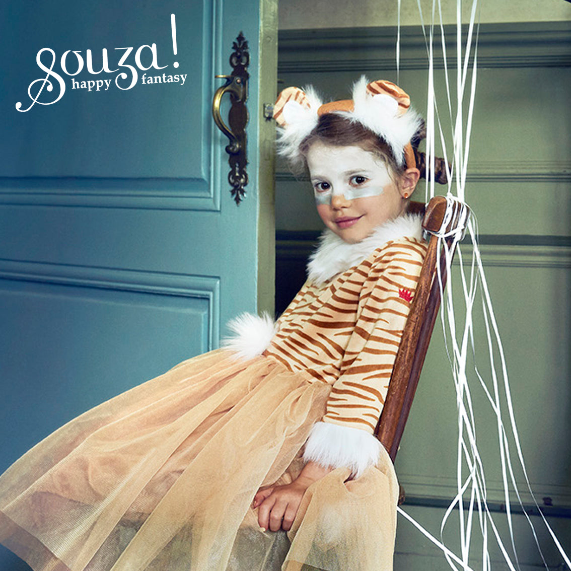 Tigerkostüm Thara & Haarreif, 3-4Jahre