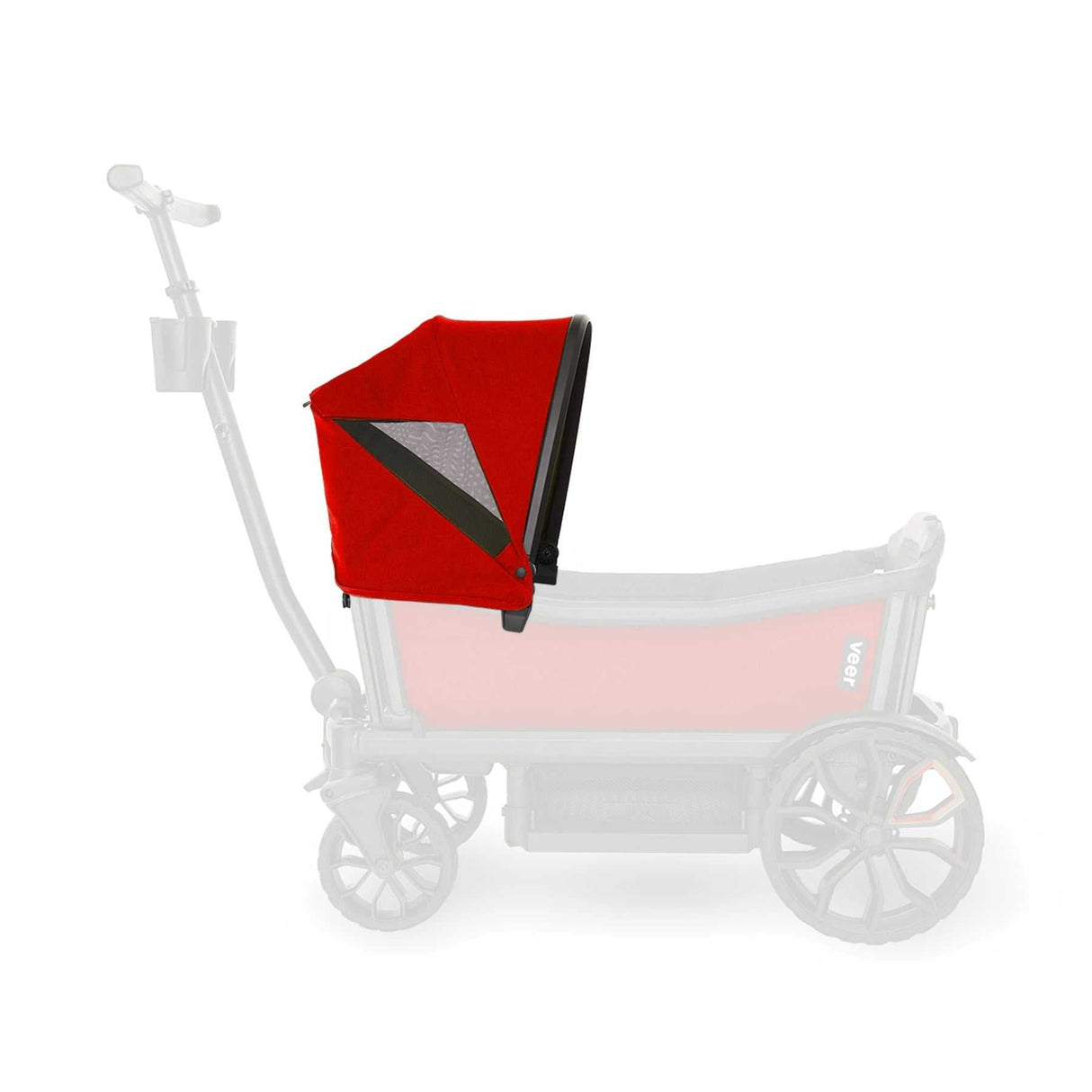 VEER Sonnendach Pele Red Sonnendach für VEER Cruiser Bollerwagen mit verstellbarem Sonnenschutz und Sichtfenster