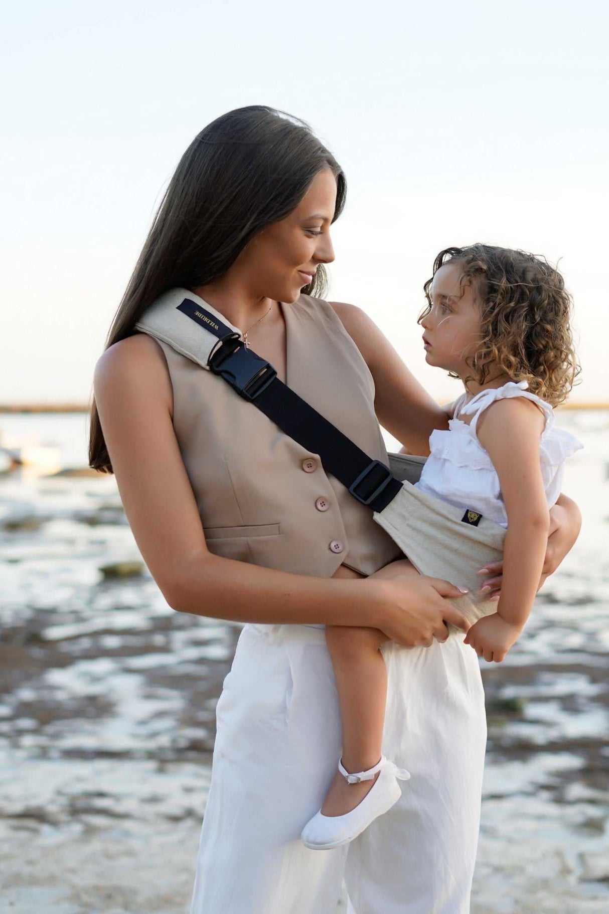 Kindertrage Leinen/ Sand