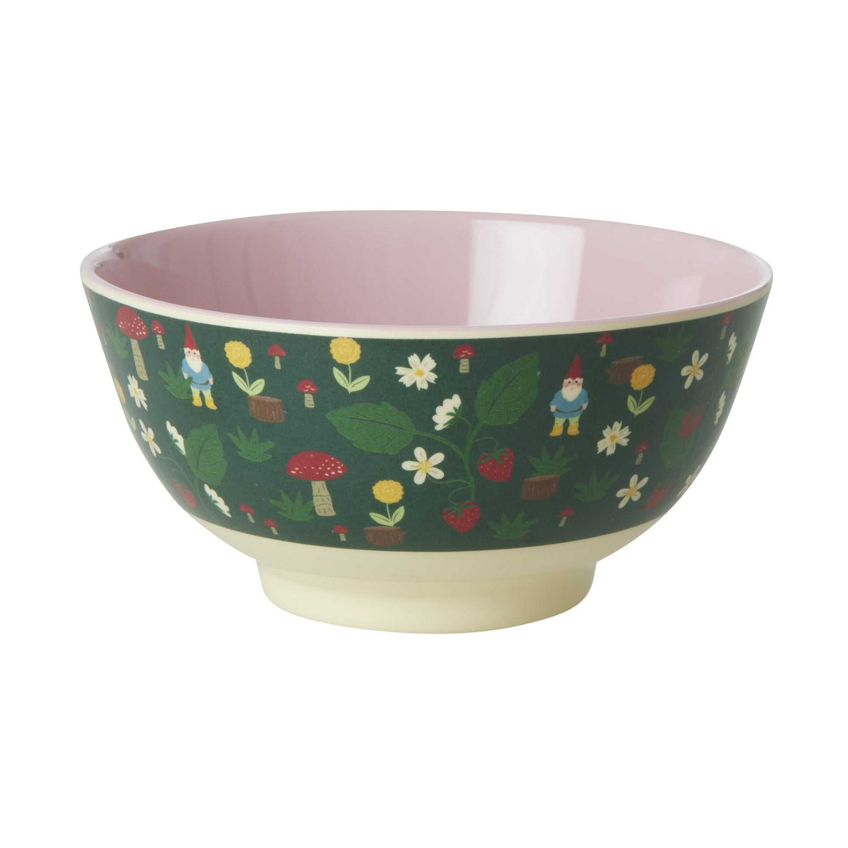 Mittlere Melaminschale mit winterlichem Forest Gnome Motiv, langlebig und BPA-frei, perfekt für Frühstück und Picknick