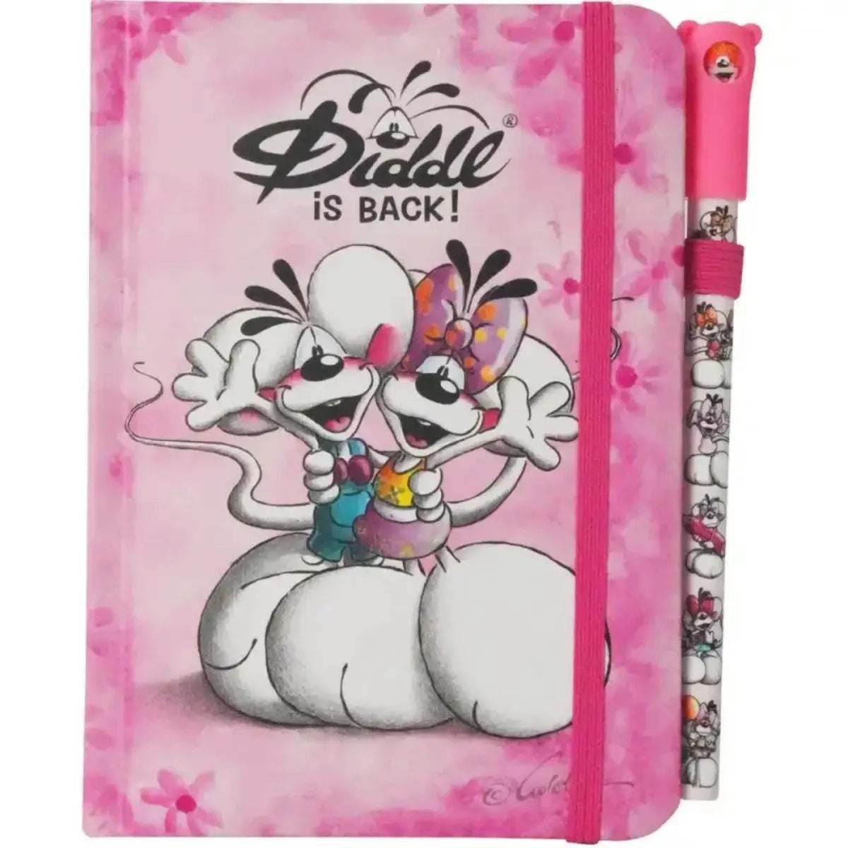 Diddl Notizbuch A6 mit Stift pink