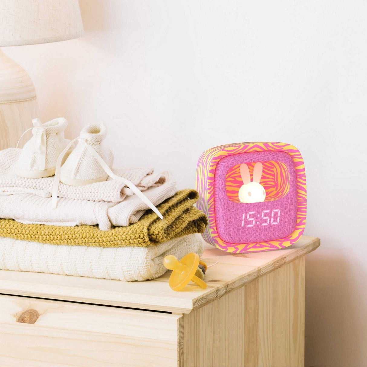 Wecker mit Nachtlicht- Zebra Pink