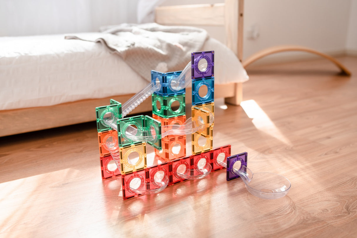 Magnetbausteine Rainbow Ball Run Pack 92 Teile