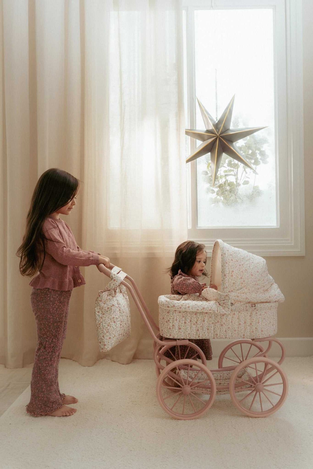 Metall Puppenwagen/ Soft Flowers