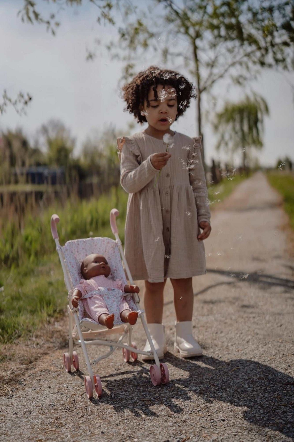 Puppenbuggy aus Metall/ Soft Flowers