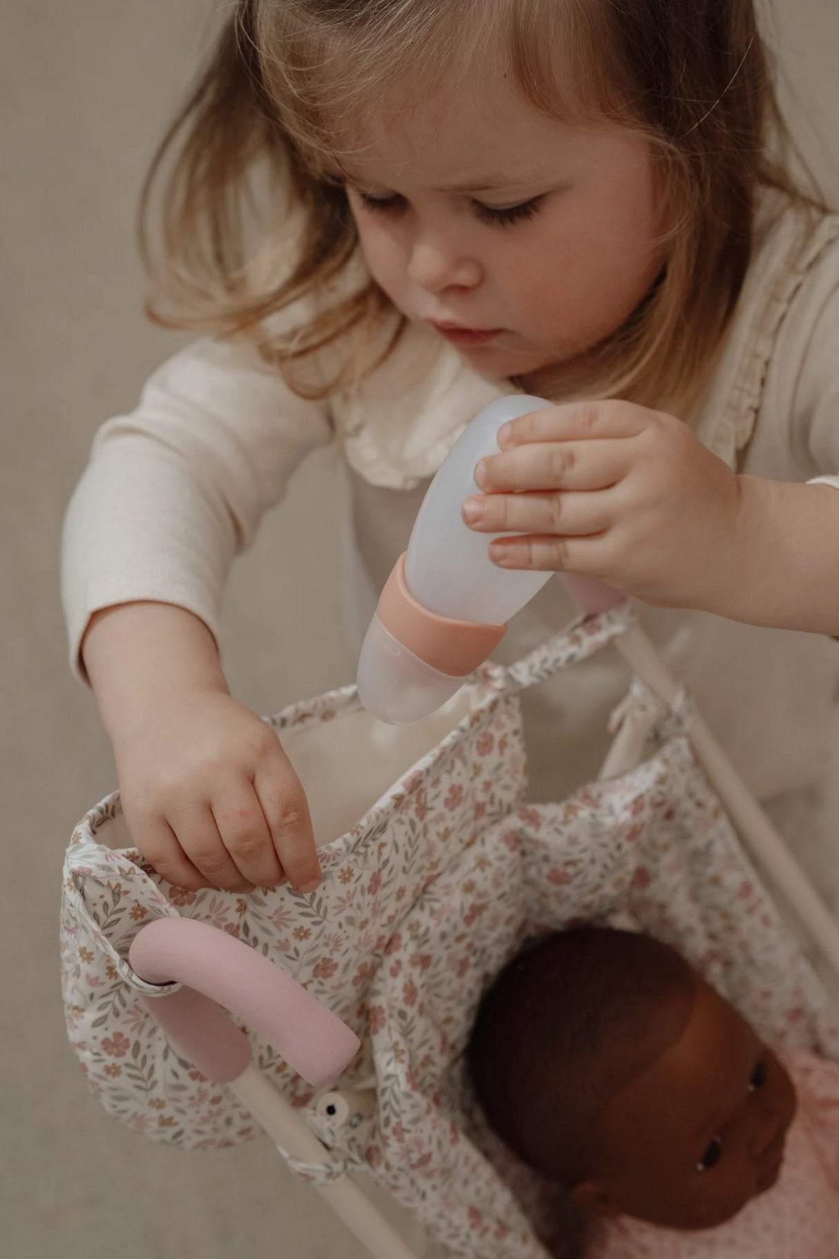 Puppenbuggy aus Metall/ Soft Flowers