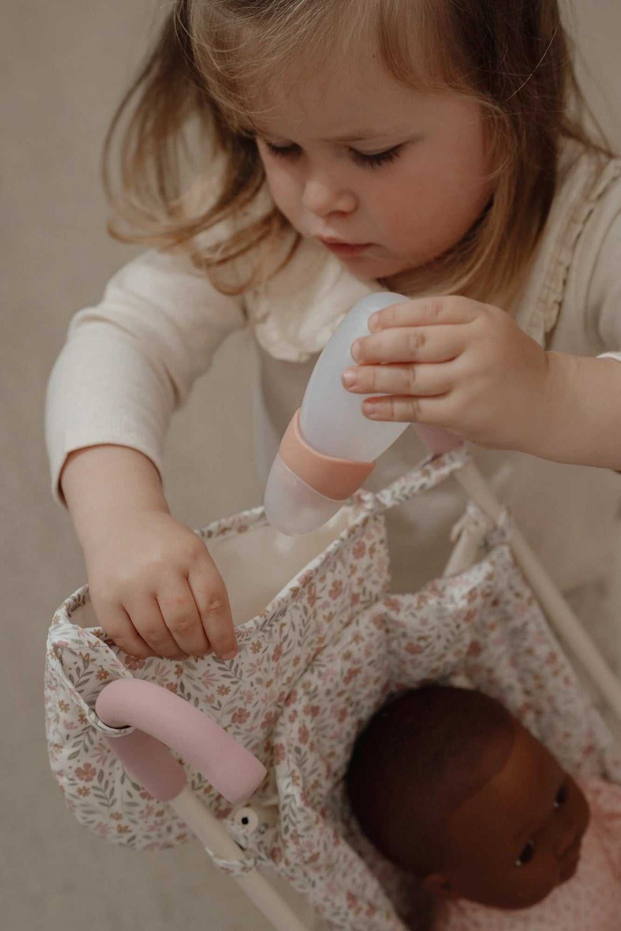 Puppenbuggy aus Metall/ Soft Flowers