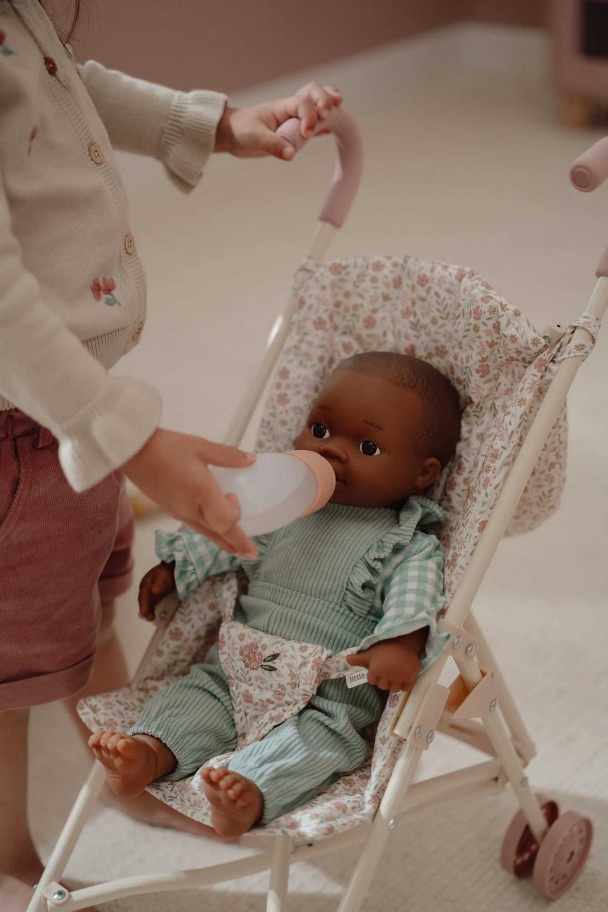 Puppenbuggy aus Metall/ Soft Flowers