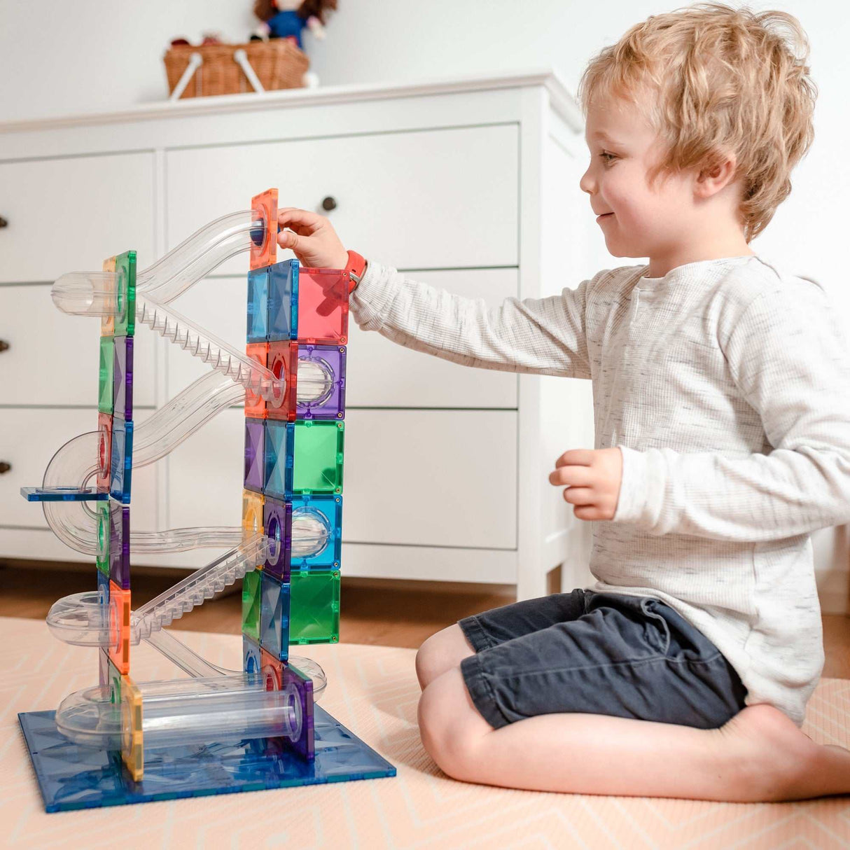 Magnetbausteine Rainbow Ball Run Pack 92 Teile