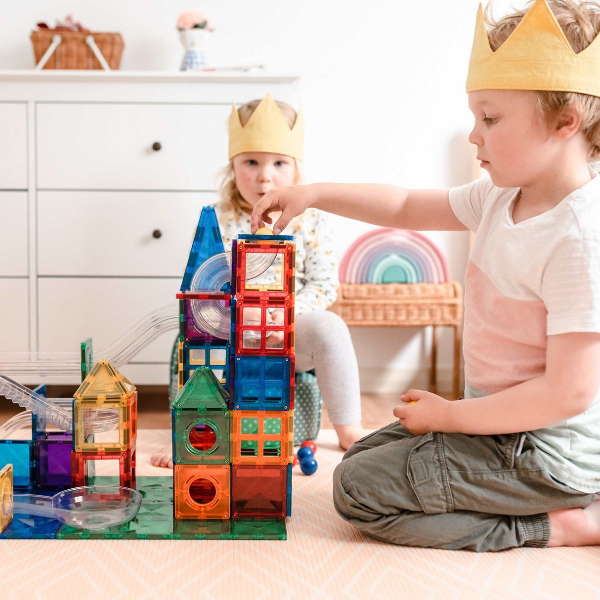 Magnetbausteine Rainbow Ball Run Pack 92 Teile