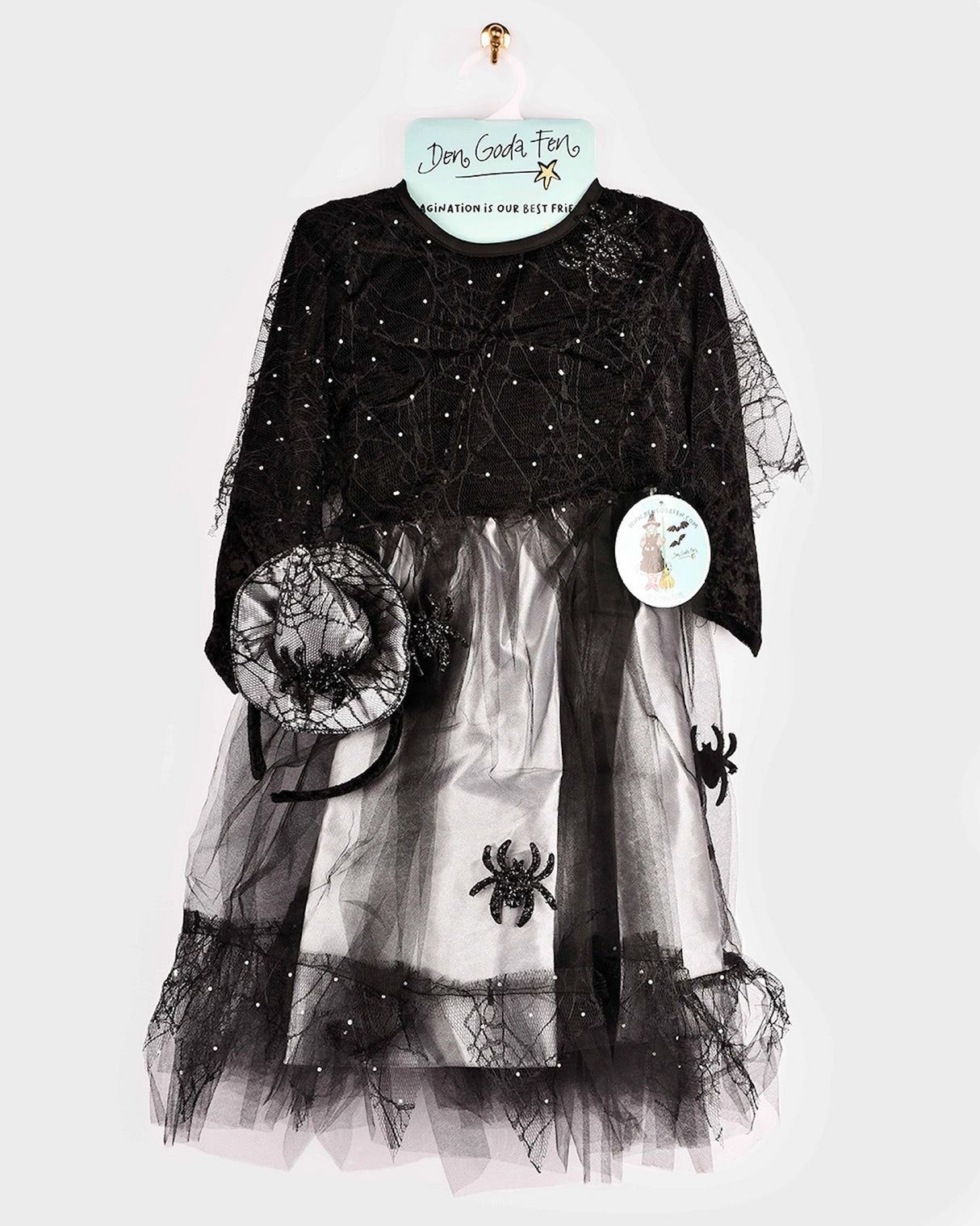 Hexenkostüm mit Zubehör 6-8 Jahre