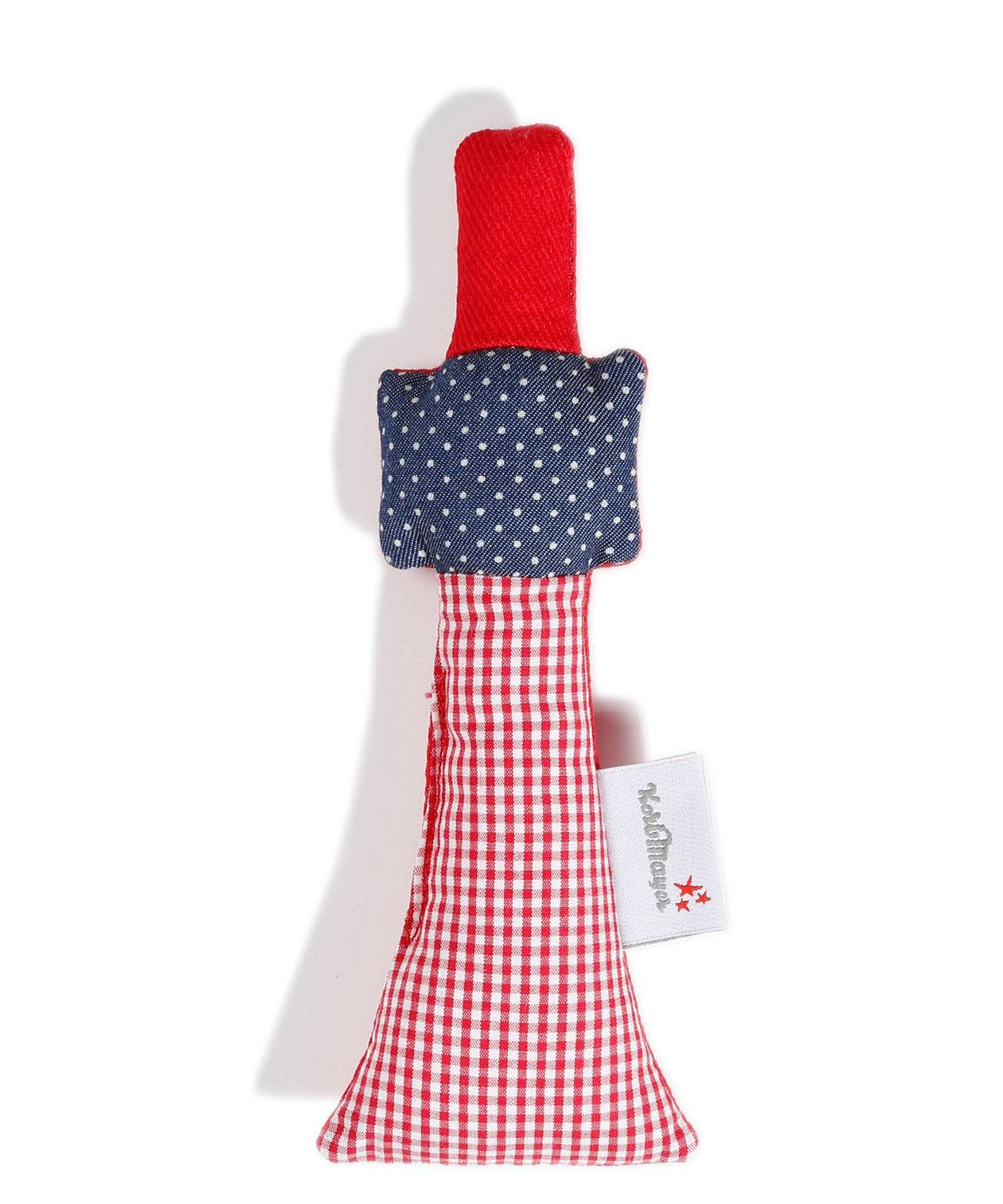 Greifling Fernsehturm baby toy from Stuttgart made of soft cotton with rattling bell, 17x5 cm, suitable from 3 months