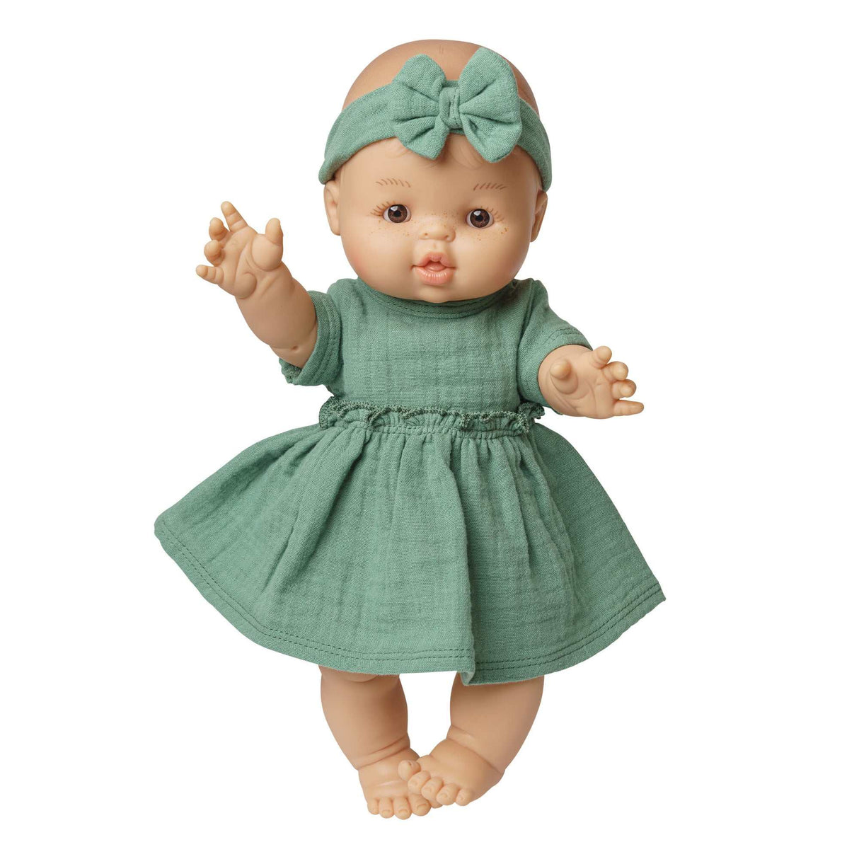 Musselin - Puppenkleid 28-35 cm