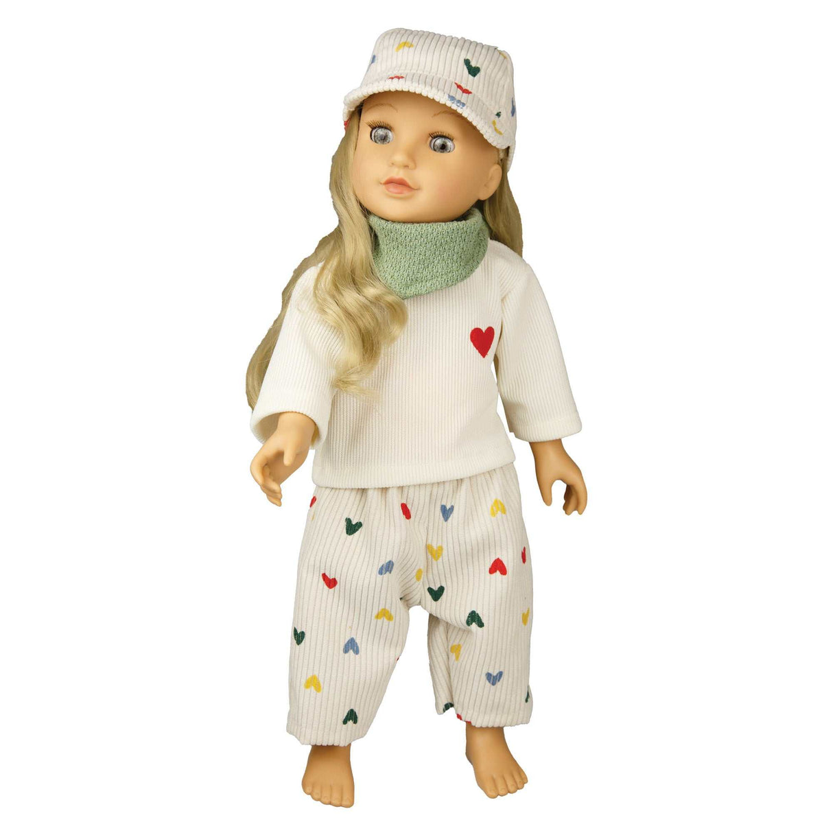 Puppen-Kappe Herz-Konfetti Gr. 35-45