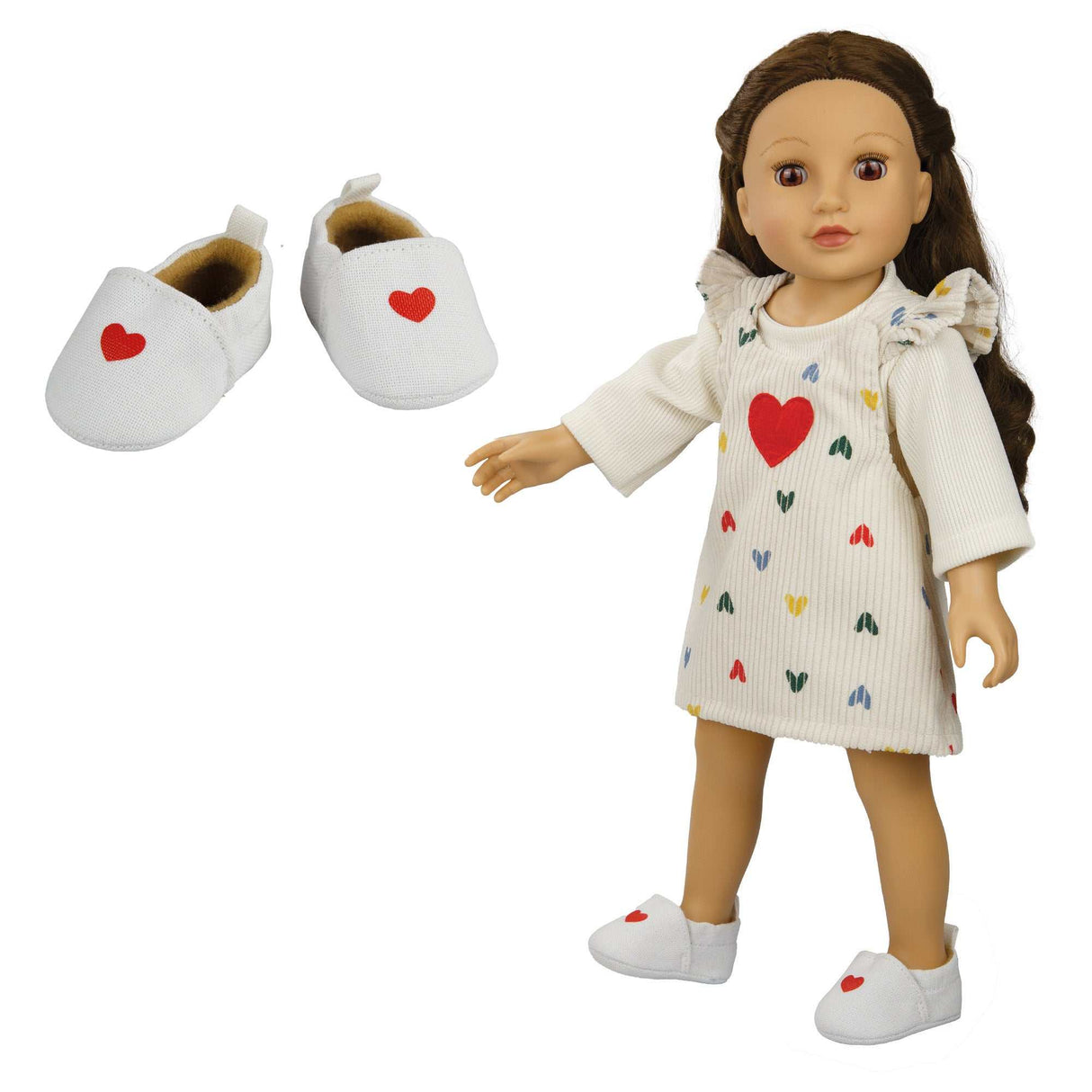 Puppen-Slipper mit Herz Gr. 38-45