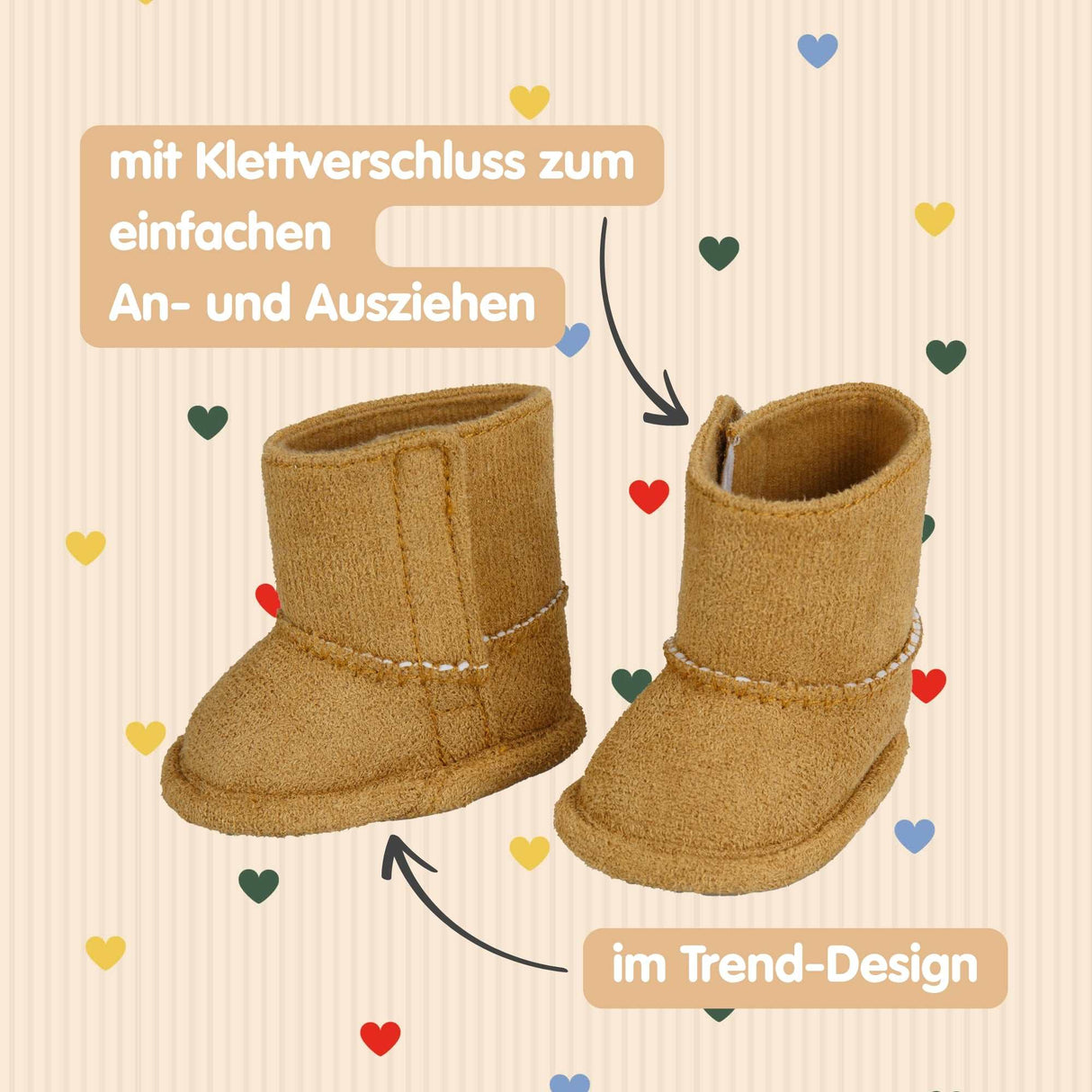 Puppen-Stiefel in Wildleder-Optik 30-34