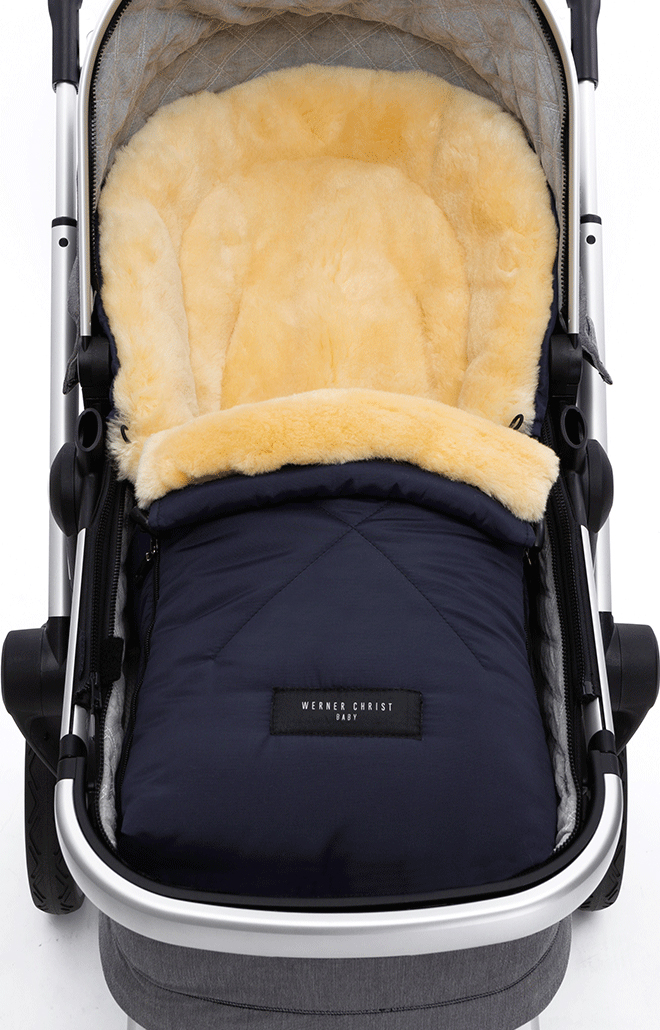 Oslo Lammfell Fußsack Babyschale/ schwarz