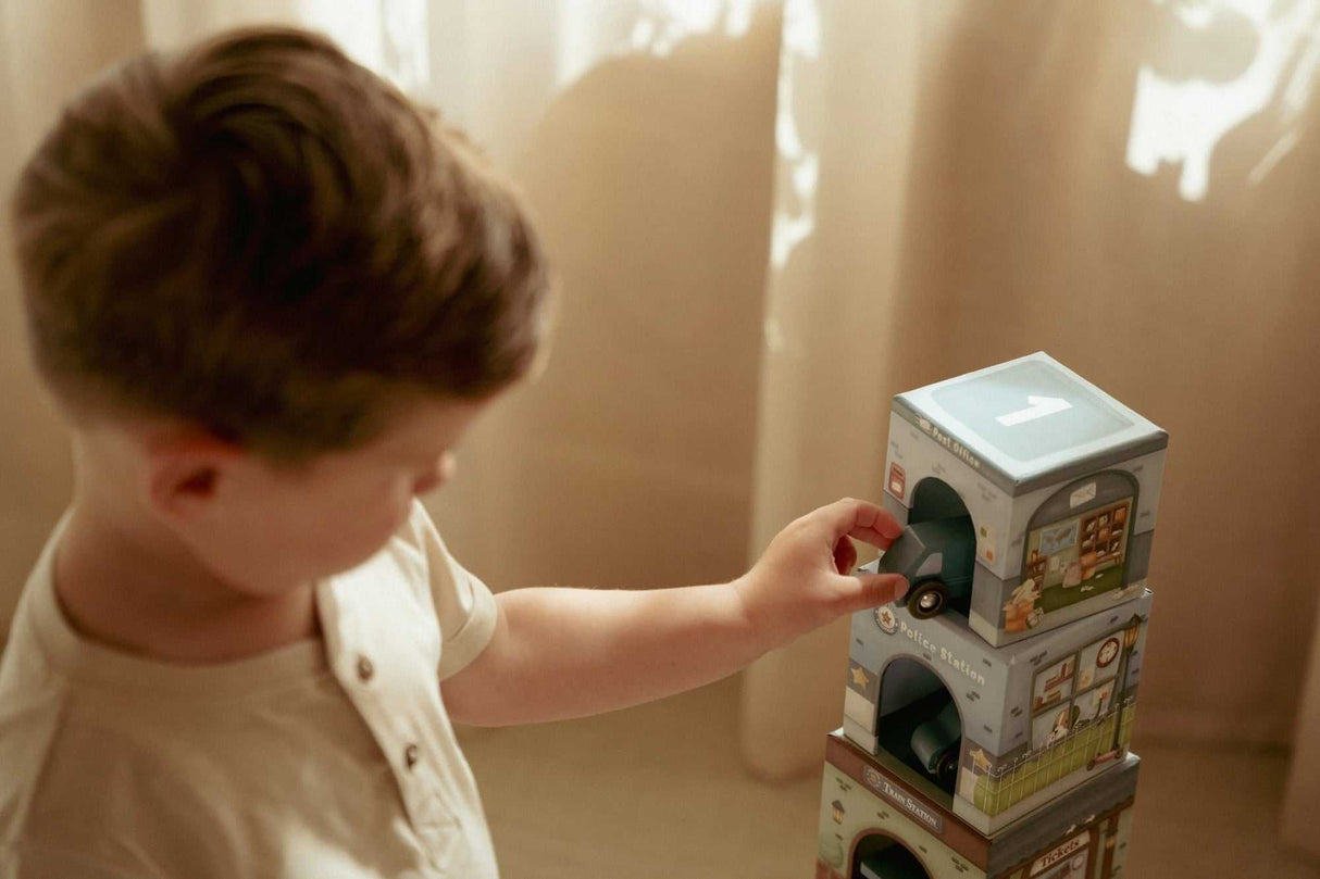 Stapelwürfel mit Autos