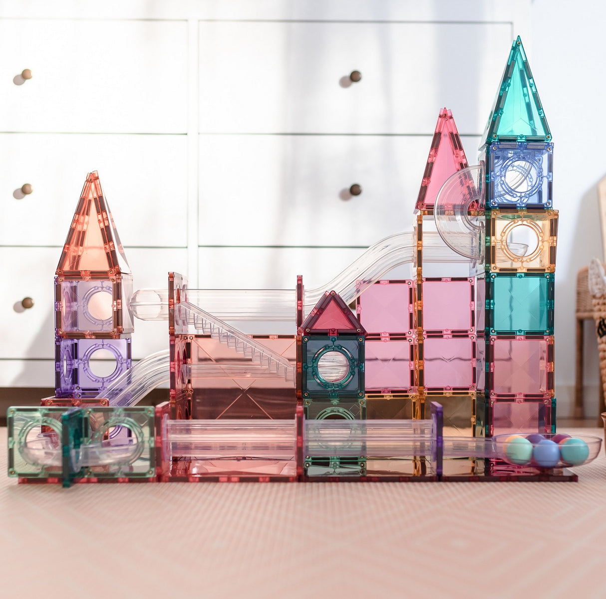 Magnetbausteine Pastell Ball Run Pack 106 Teile