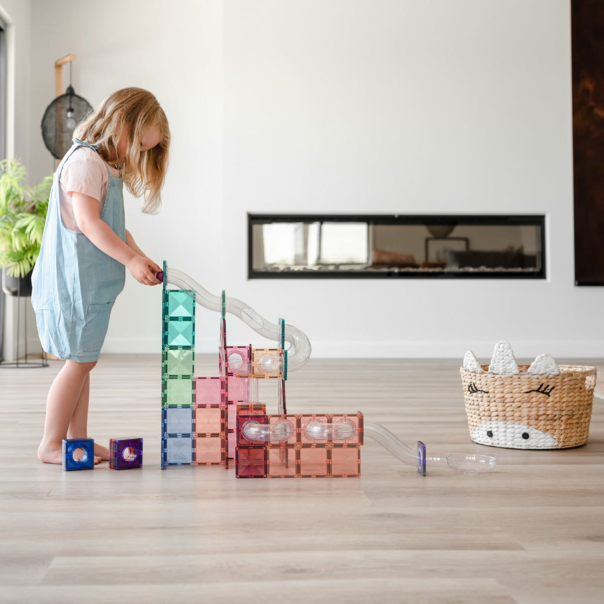 Magnetbausteine Pastell Kugelbahn Pack 80 Teile