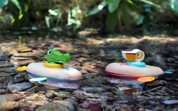 Wasser Badespielzeug Spielzeug Aufzieh Kanu Pelikan Action in der Badewanne ab 2 