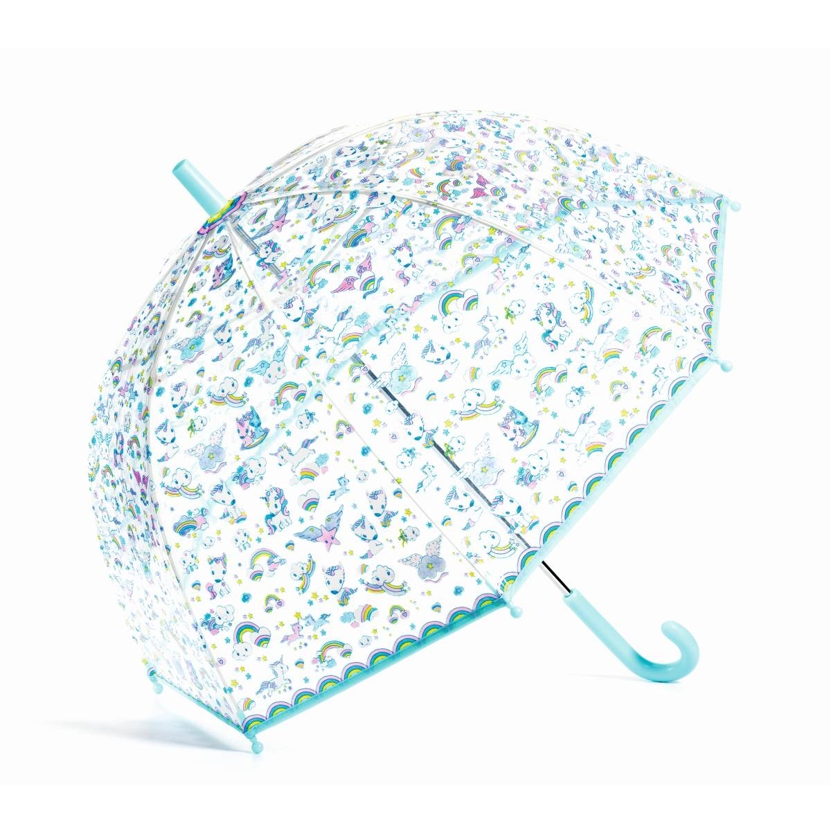 Transparent und Regenbogenmuster X-Brella Kinder Regenschirm mit Einhorn 