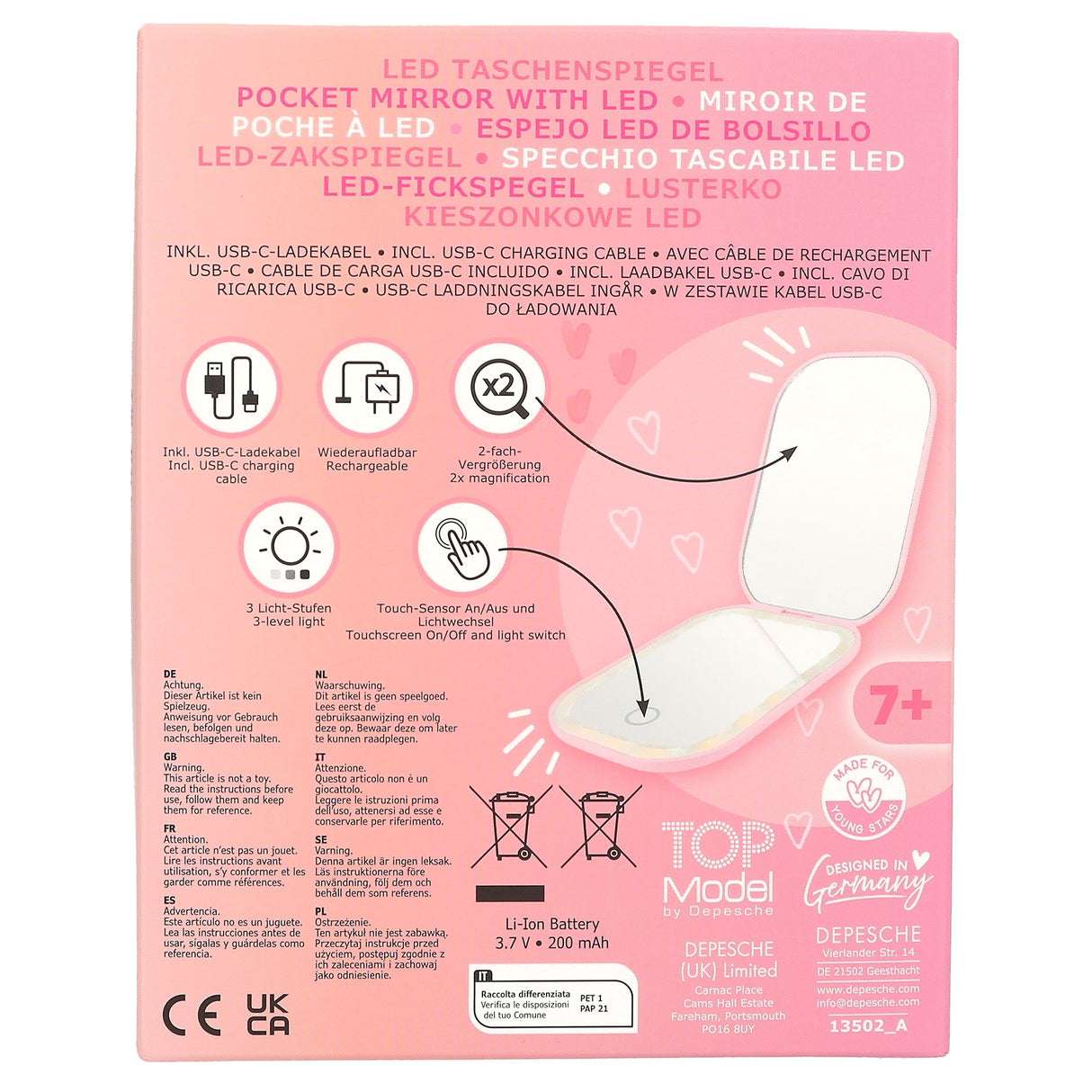 TOPModel LED Taschenspiegel Beauty & Me