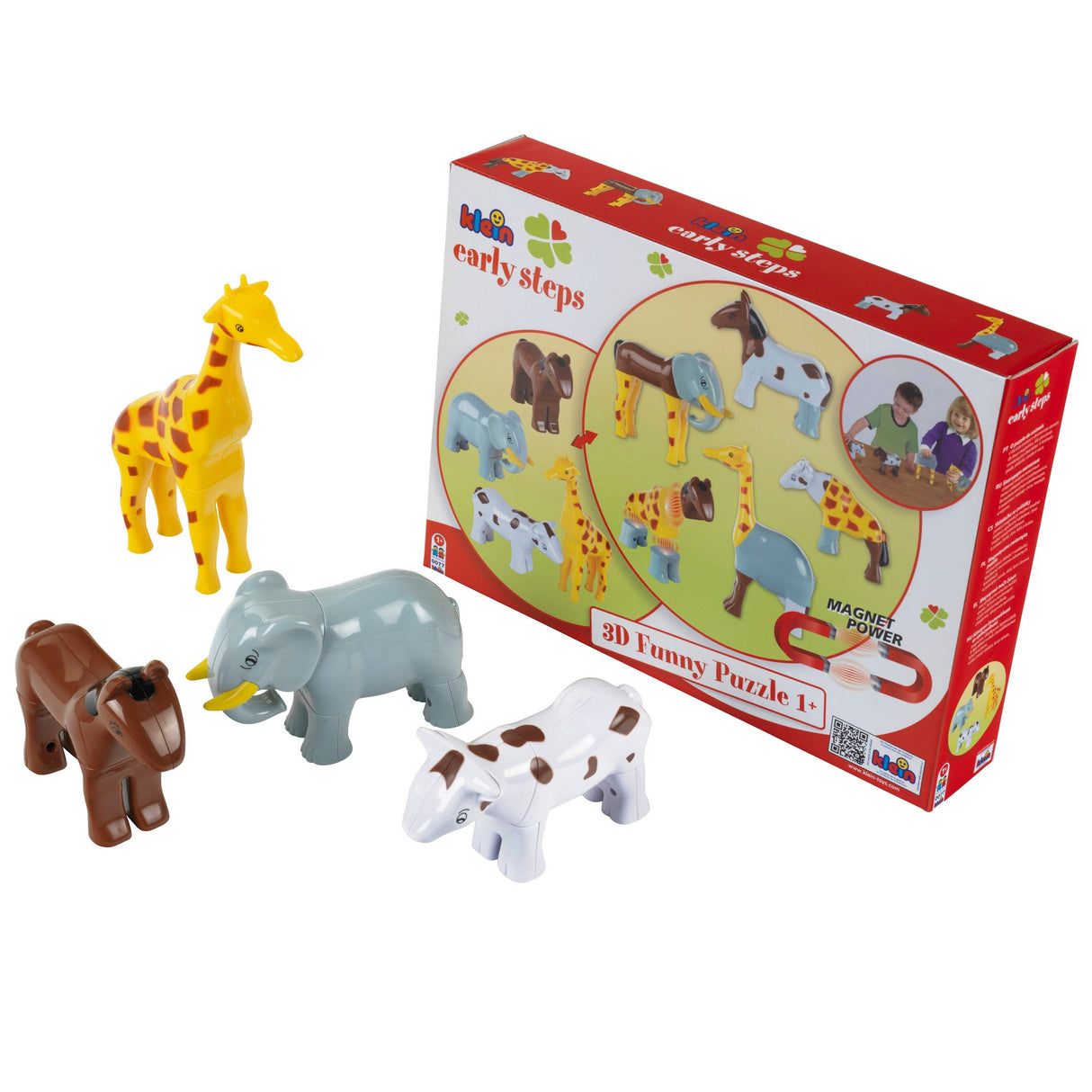 Magnettierpuzzle, 4 Tiere