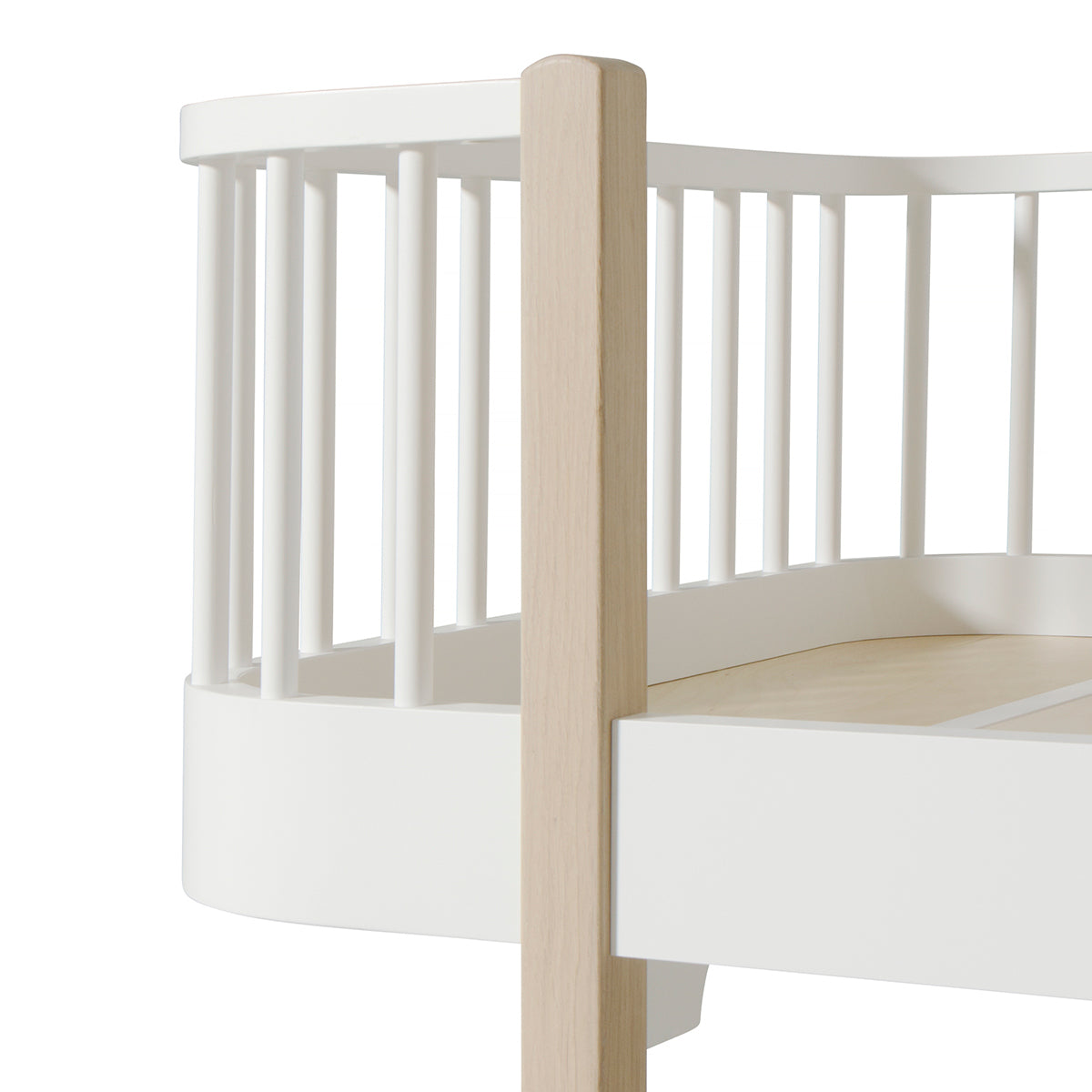 Wood Bettsofa 90x200 weiß/Eiche