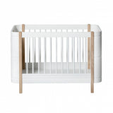 Wood Mini+ Babybett inkl. Umbauset Juniorbett (68x122/162) weiß/eiche