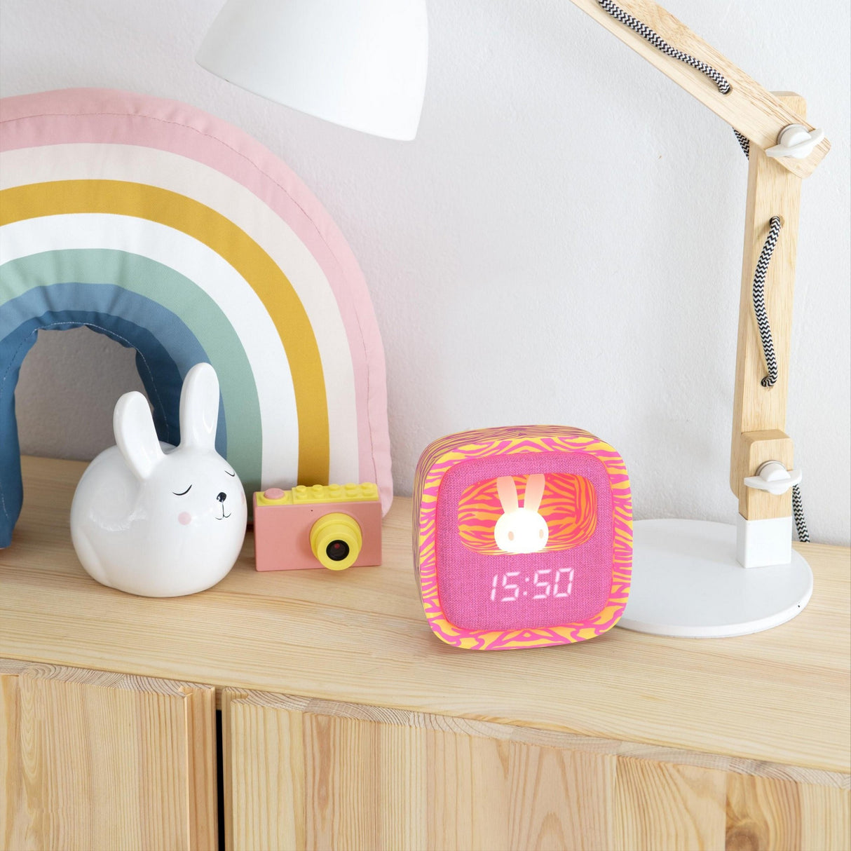 Wecker mit Nachtlicht- Zebra Pink