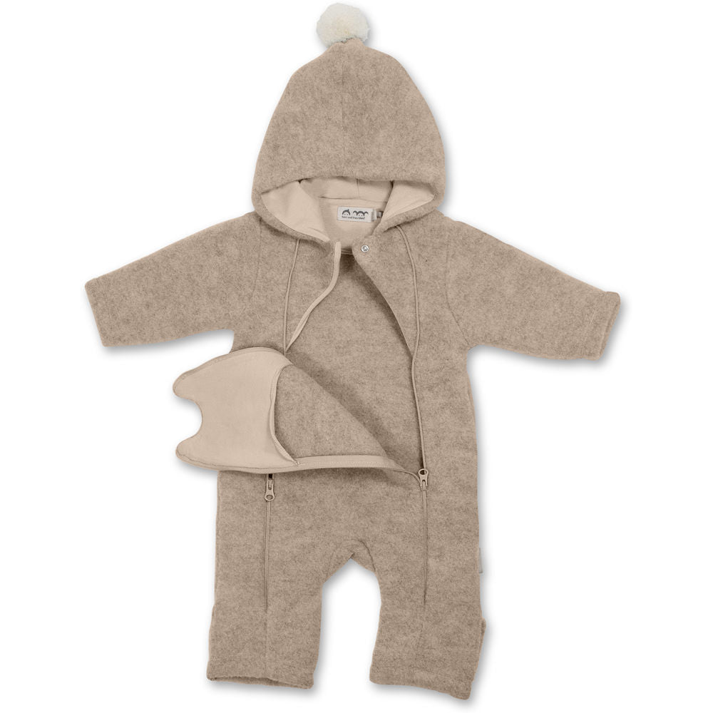 Bio Wollfleece Overall Anton beige Größe 50/56