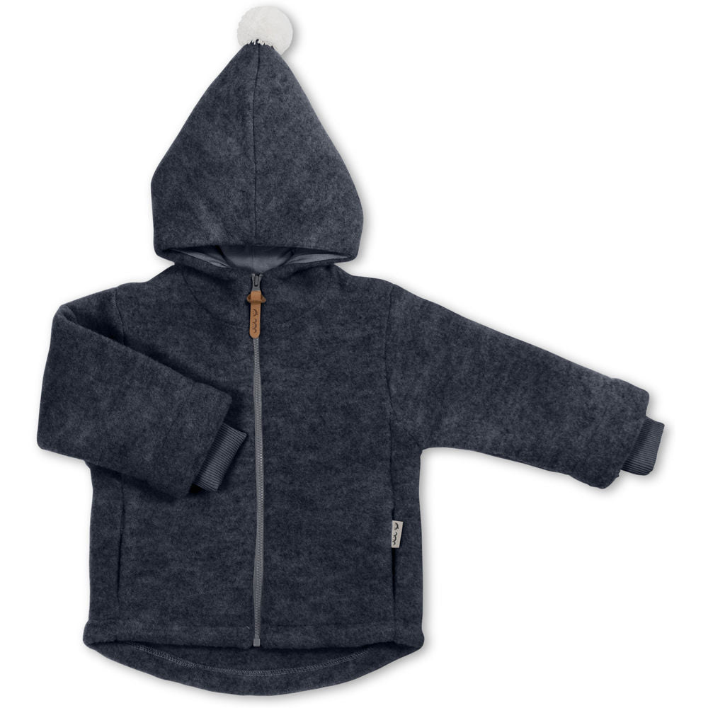 Bio Wollfleece Jacke Bruno nachtblau Größe 92