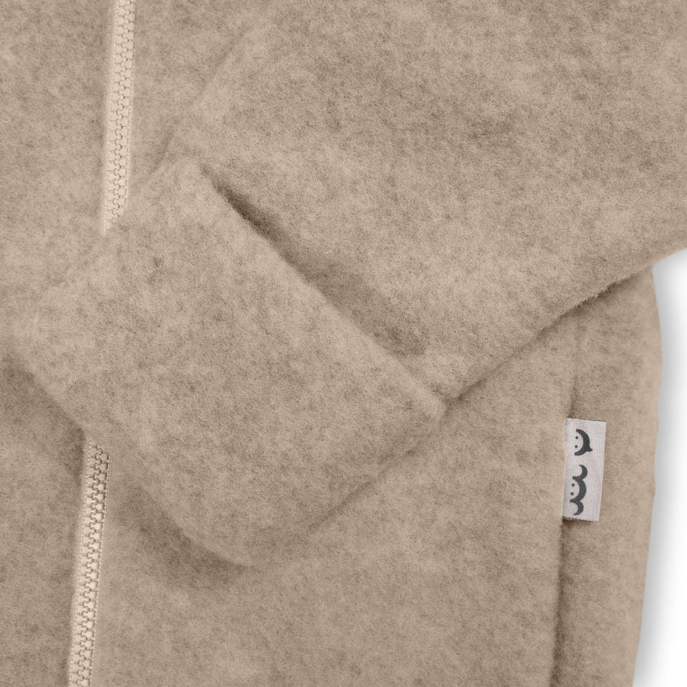 Bio Wollfleece Jacke Bruno beige Größe 68/74