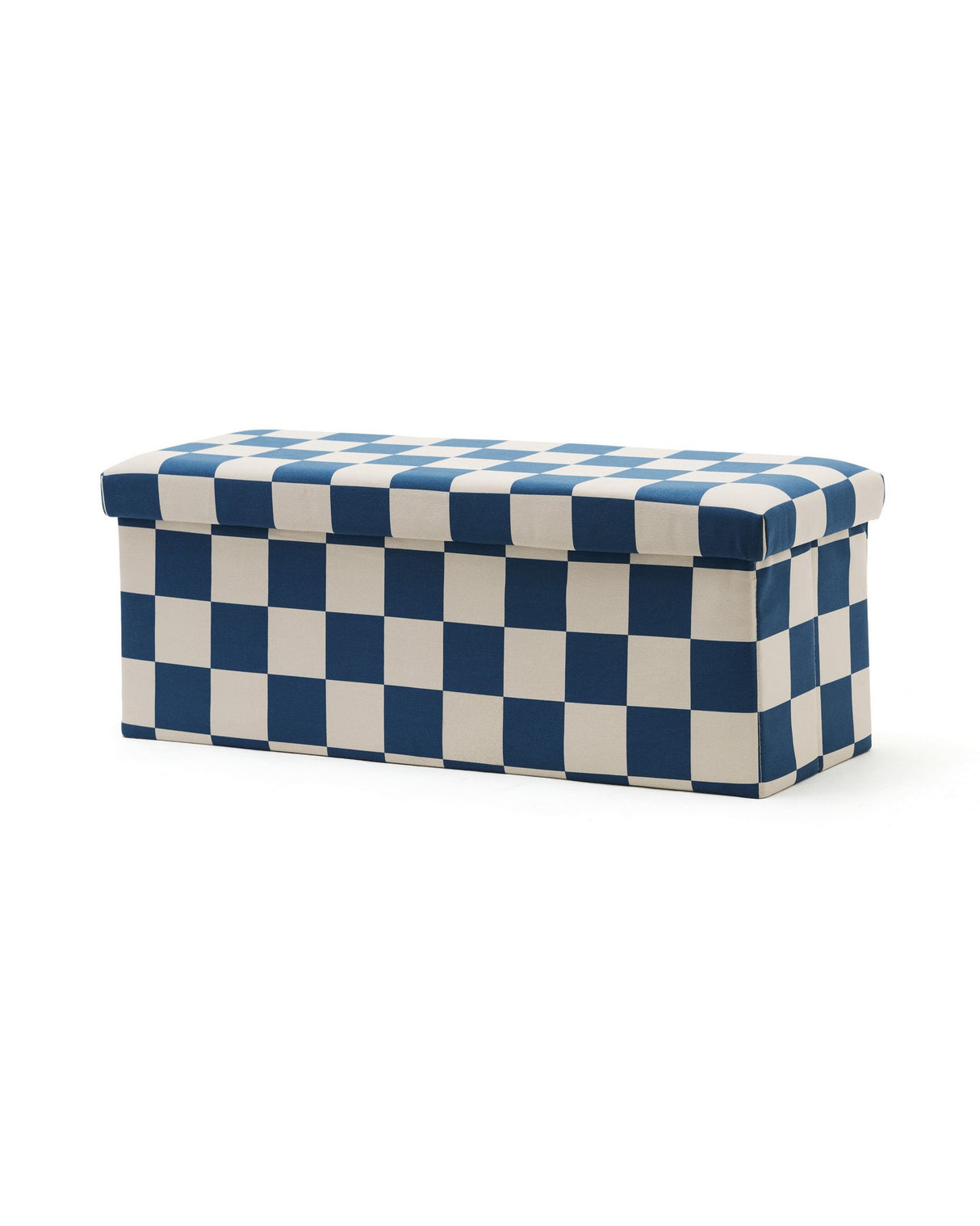 Sitzbank mit Stauraum Karo blau