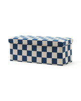 Sitzbank mit Stauraum Karo blau