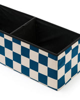 Sitzbank mit Stauraum Karo blau