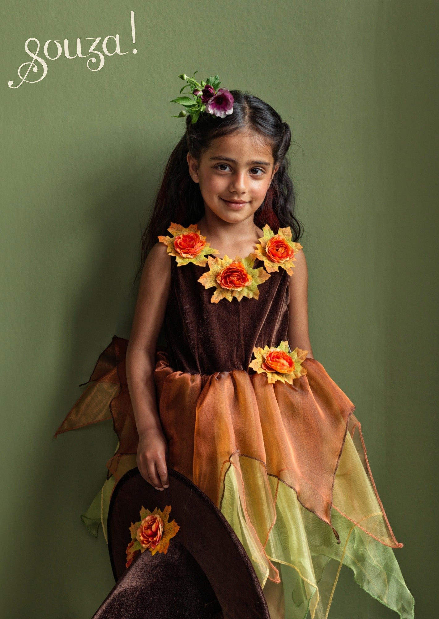 Waldhexe Kostüm Sabrina/ Kleid + Hut 5-7Jahre