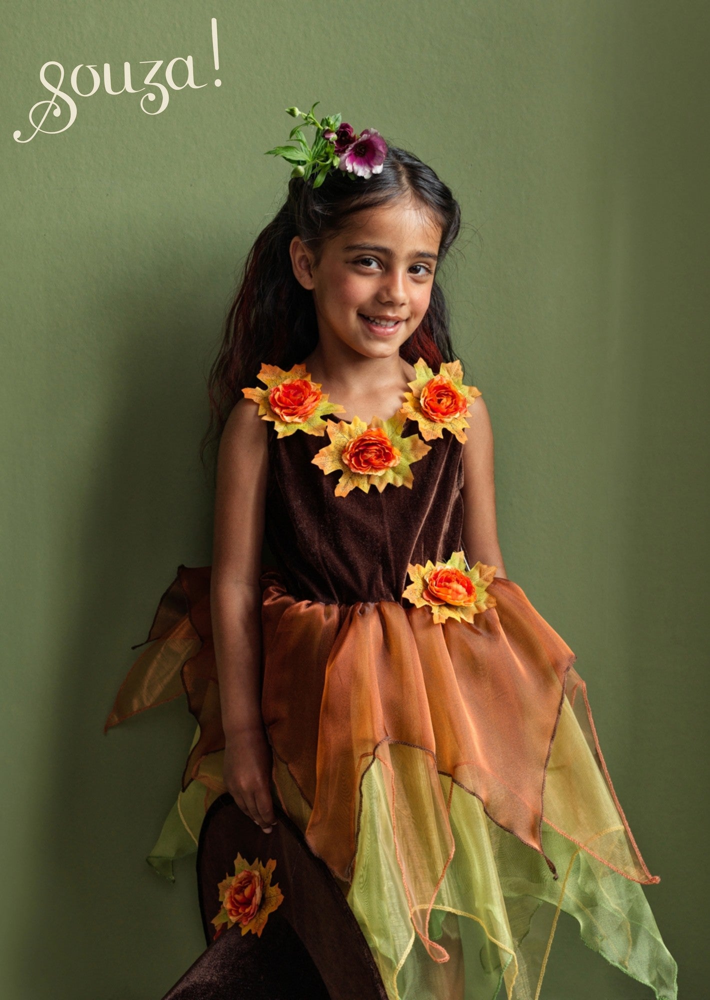 Waldhexe Kostüm Sabrina/ Kleid + Hut 5-7Jahre