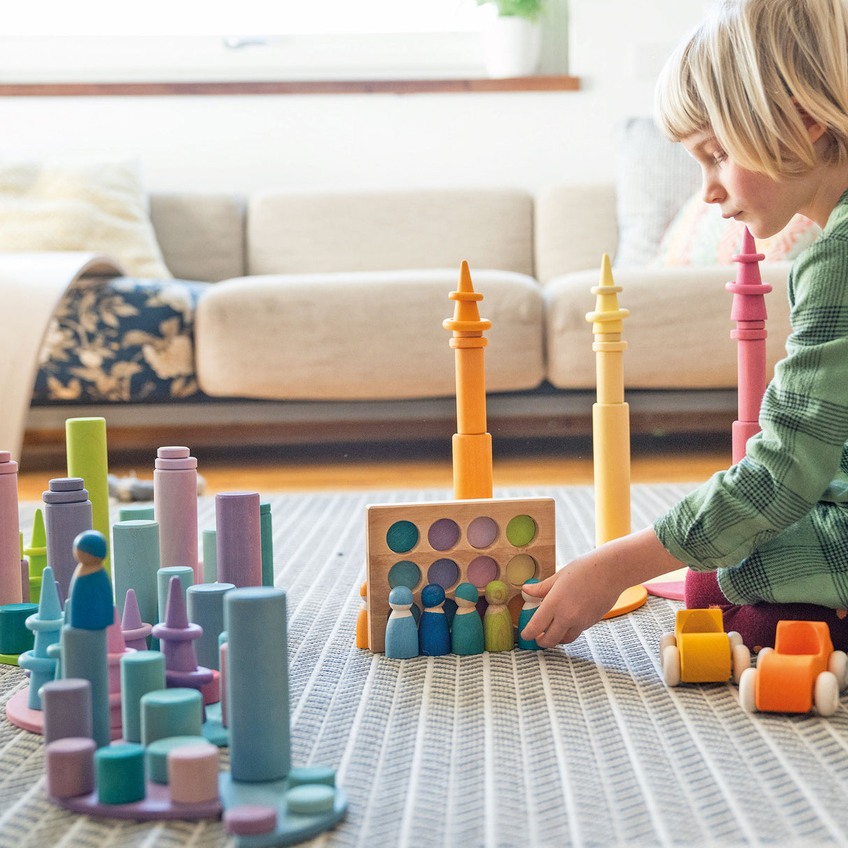 Steckspiel Kleine Walzen Pastell - korbmayer. ganz besonders. für kinder.