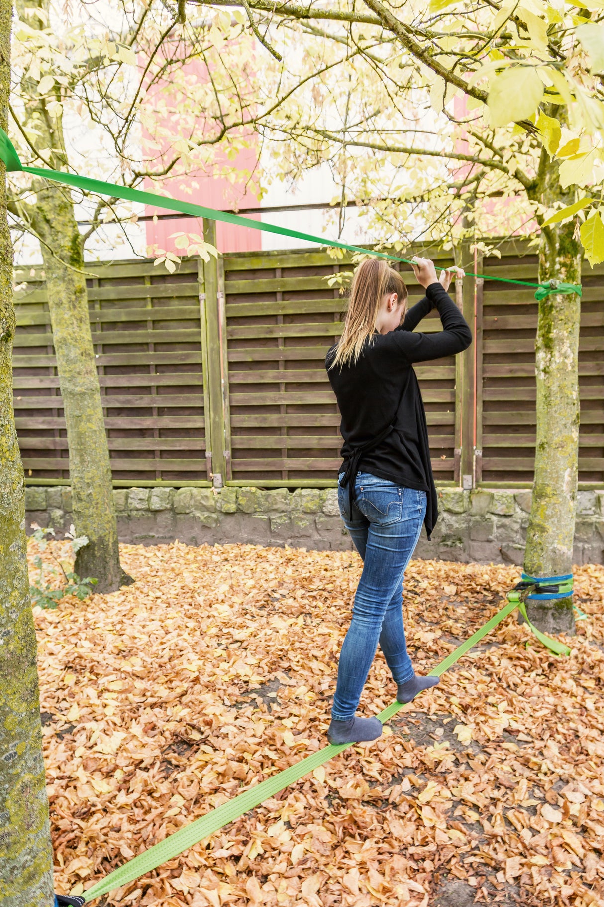 Slackline Set inkl. Baumschutz - korbmayer. ganz besonders. für kinder.