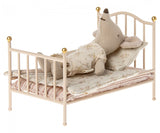 Puppenhaus Vintage Bett/ Rose