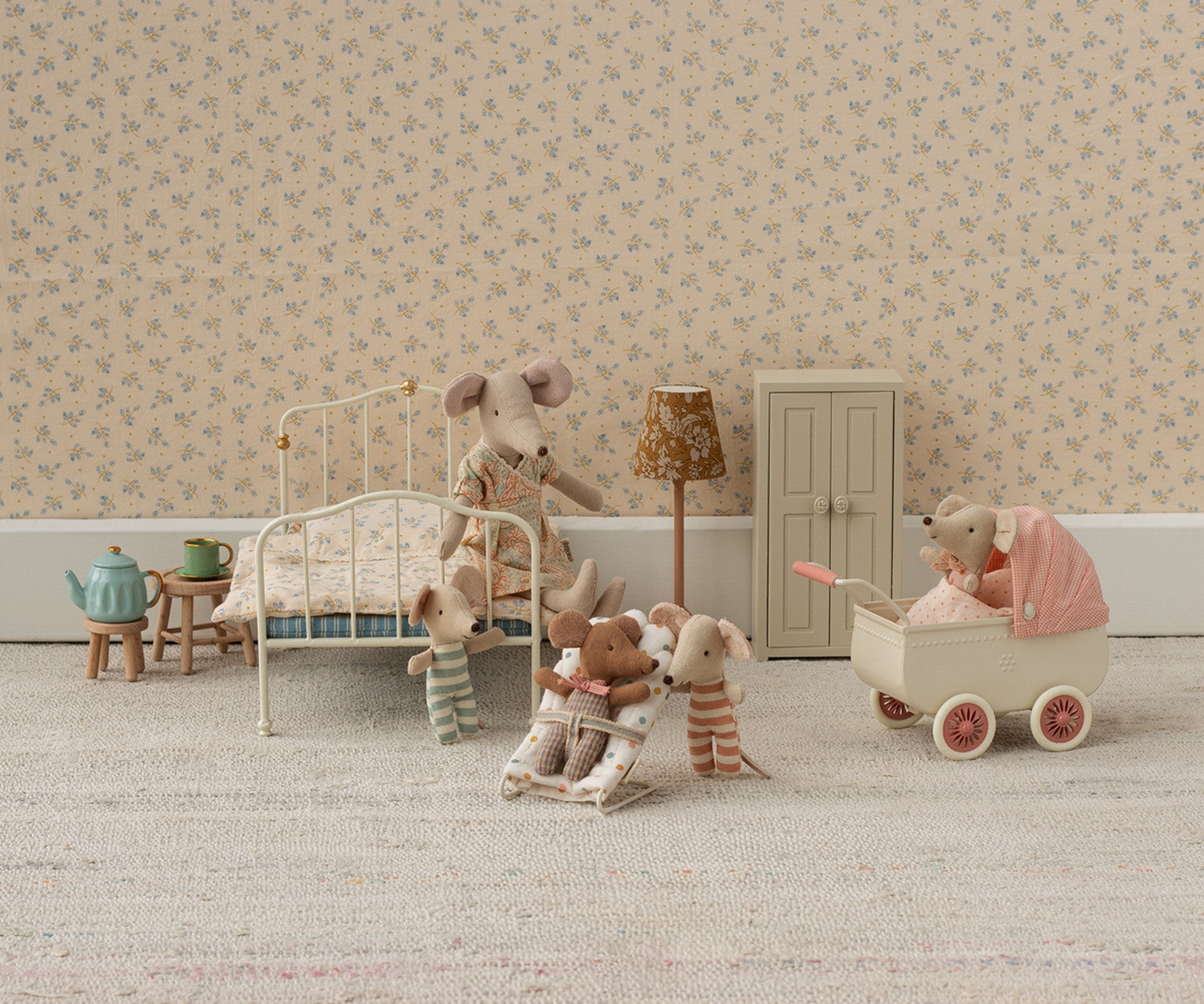 Kinderwagen Maus- Koralle